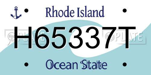H65337T Rhode Island License Plate