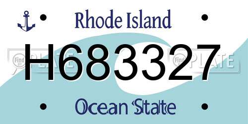 H683327 Rhode Island License Plate