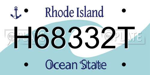 H68332T Rhode Island License Plate