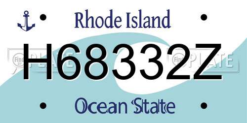 H68332Z Rhode Island License Plate