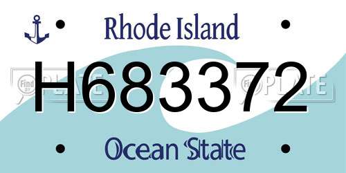 H683372 Rhode Island License Plate