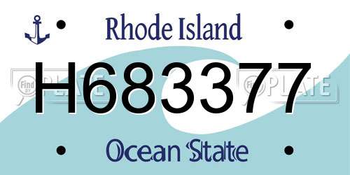 H683377 Rhode Island License Plate