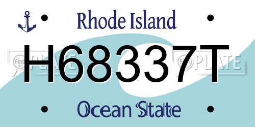 H68337T Rhode Island License Plate