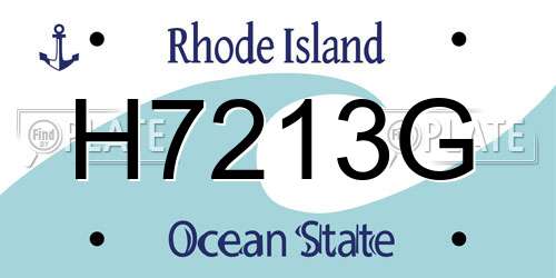H7213G Rhode Island License Plate