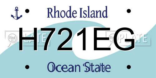 H721EG Rhode Island License Plate