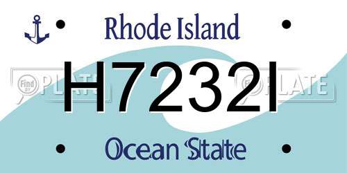 H7232I Rhode Island License Plate