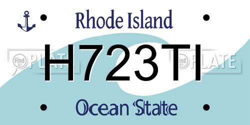 H723TI Rhode Island License Plate