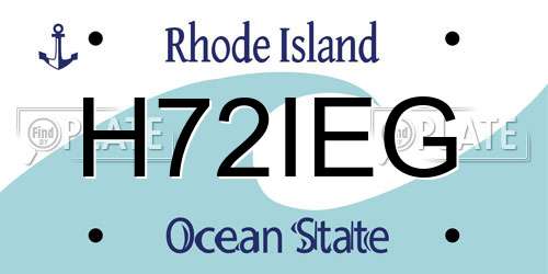 H72IEG Rhode Island License Plate