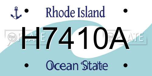 H7410A Rhode Island License Plate
