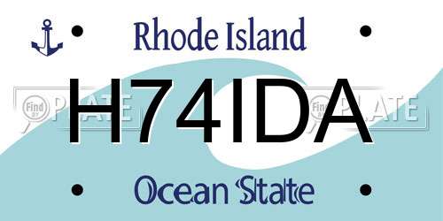 H74IDA Rhode Island License Plate