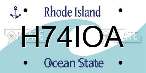 H74IOA Rhode Island License Plate
