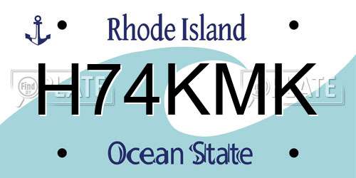H74KMK Rhode Island License Plate