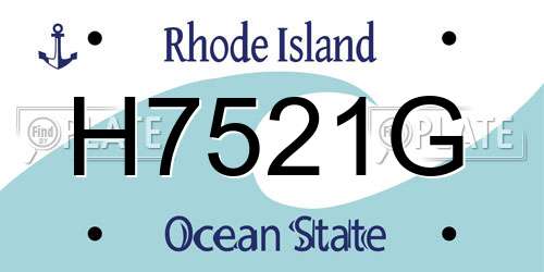 H7521G Rhode Island License Plate