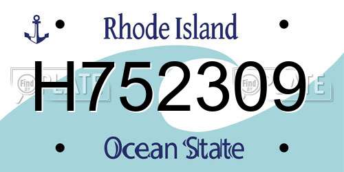 H752309 Rhode Island License Plate