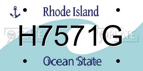 H7571G Rhode Island License Plate