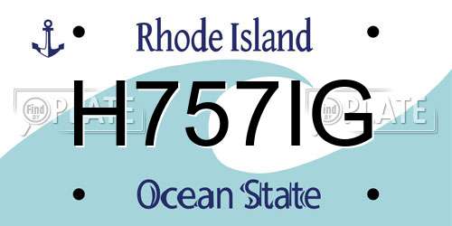 H757IG Rhode Island License Plate