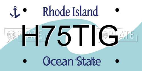 H75TIG Rhode Island License Plate