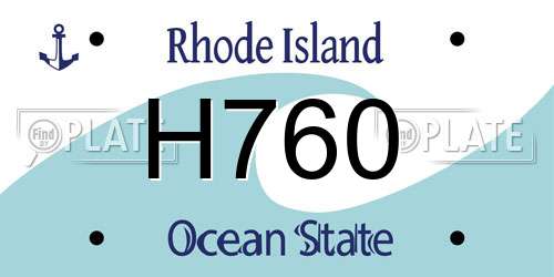 H760 Rhode Island License Plate