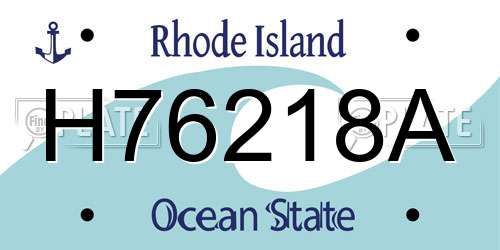 H76218A Rhode Island License Plate