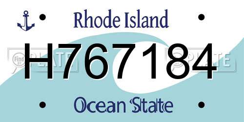 H767184 Rhode Island License Plate