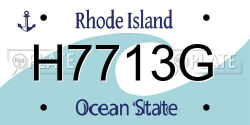 H7713G Rhode Island License Plate