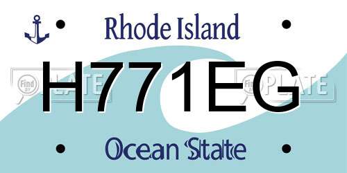 H771EG Rhode Island License Plate