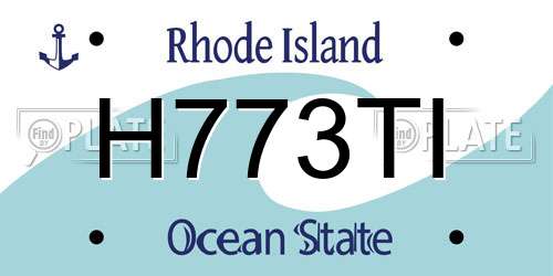 H773TI Rhode Island License Plate