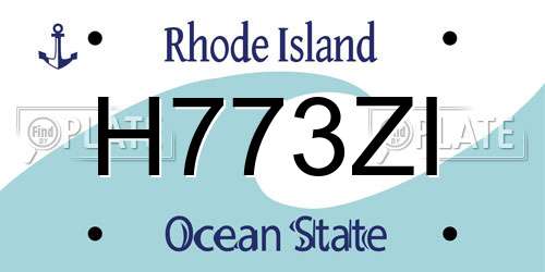 H773ZI Rhode Island License Plate
