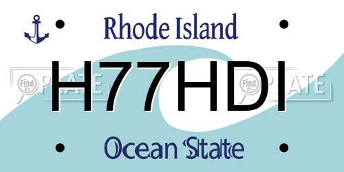 H77HDI Rhode Island License Plate