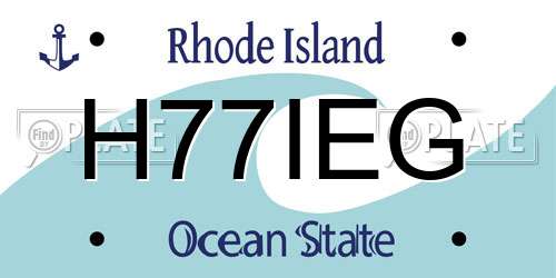 H77IEG Rhode Island License Plate