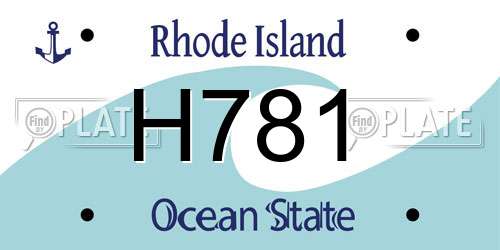 H781 Rhode Island License Plate