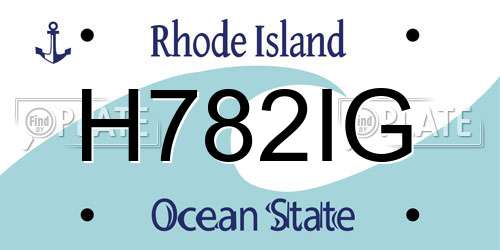 H782IG Rhode Island License Plate