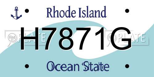 H7871G Rhode Island License Plate