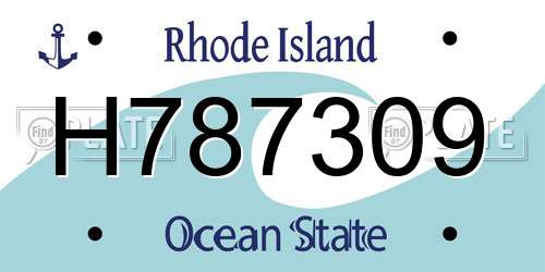 H787309 Rhode Island License Plate