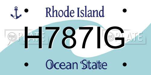 H787IG Rhode Island License Plate