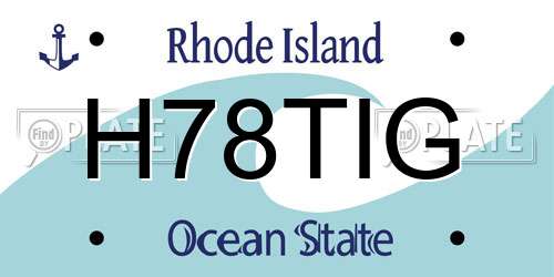 H78TIG Rhode Island License Plate