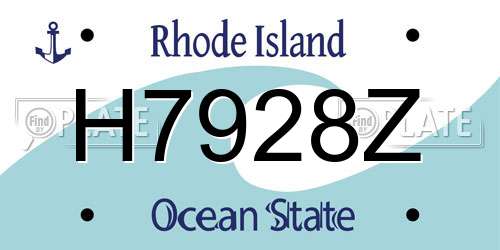 H7928Z Rhode Island License Plate