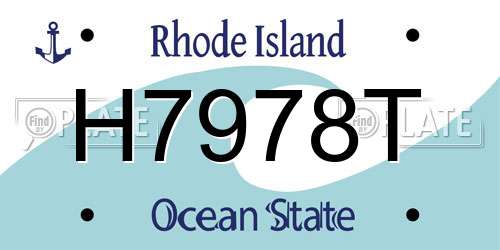 H7978T Rhode Island License Plate
