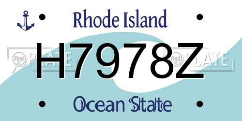 H7978Z Rhode Island License Plate