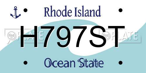 H797ST Rhode Island License Plate