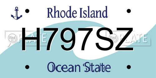 H797SZ Rhode Island License Plate