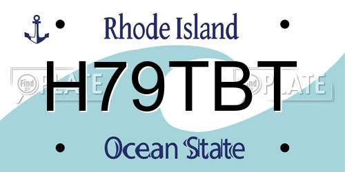 H79TBT Rhode Island License Plate