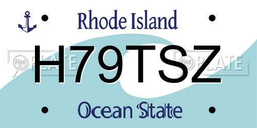 H79TSZ Rhode Island License Plate