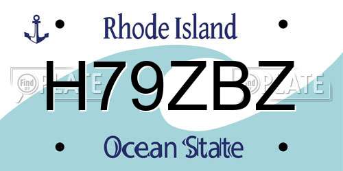H79ZBZ Rhode Island License Plate