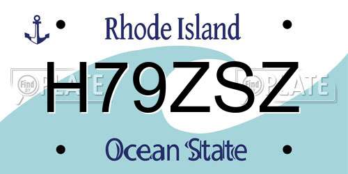 H79ZSZ Rhode Island License Plate