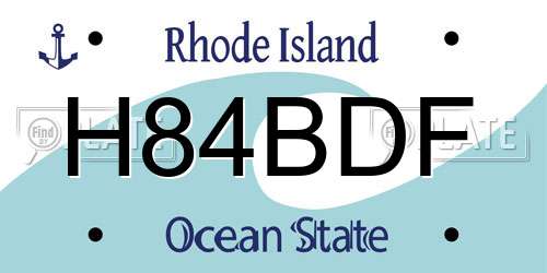 H84BDF Rhode Island License Plate