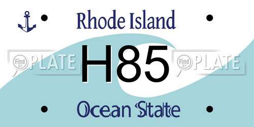 H85 Rhode Island License Plate