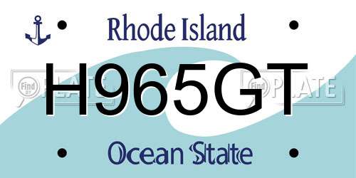 H965GT Rhode Island License Plate