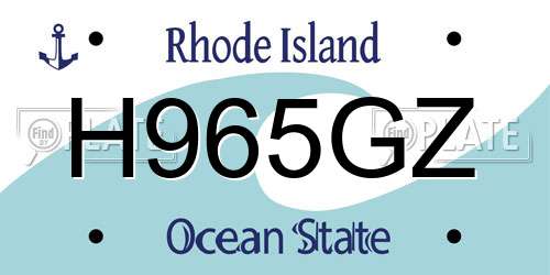 H965GZ Rhode Island License Plate