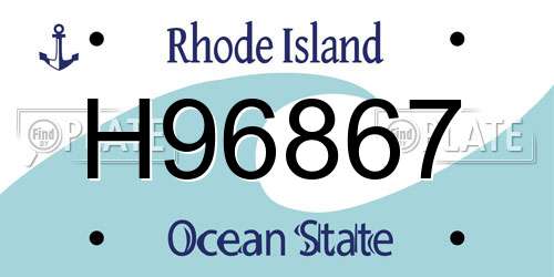 H96867 Rhode Island License Plate